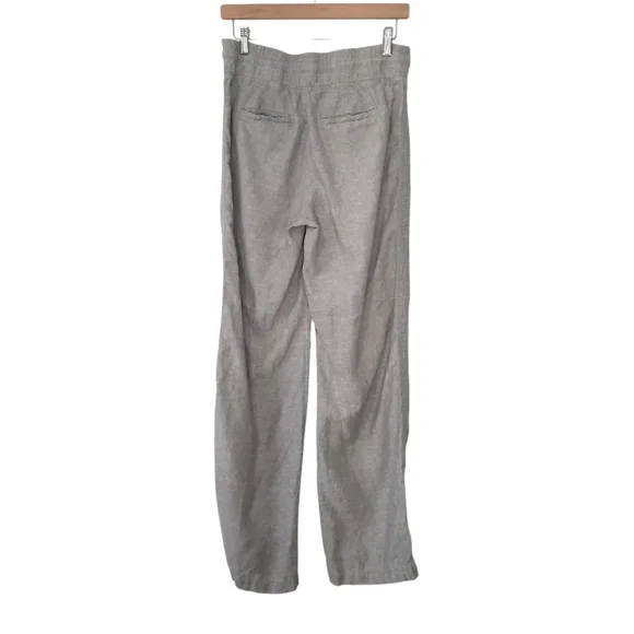 Athleta Cabo Linen Wide Leg Pants Pull On Elastic Waist Womens Size 6T Coastal - Picture 11 of 15